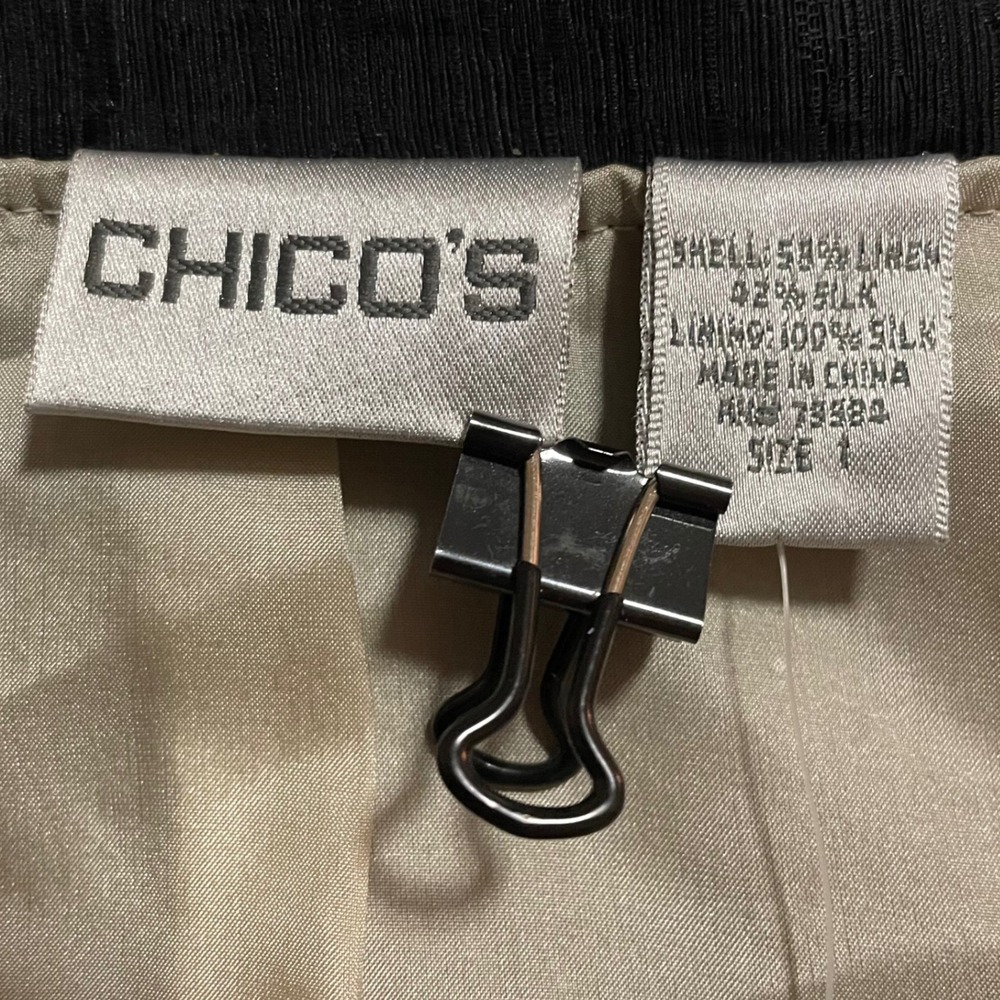 NEW‎ Chicos Linen Silk Patchwork Jacket Safari Gi… - image 10